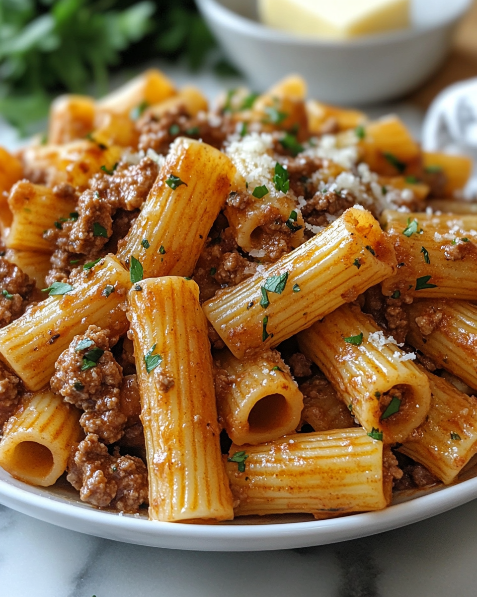 Creamy Beef Rigatoni Recipe