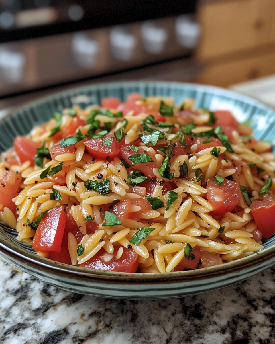 Tomato Basil Orzo: A Simple, Fragrant, and Comforting Mediterranean-Inspired Dish
